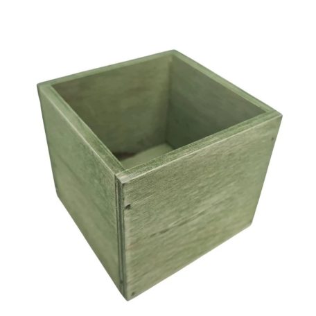 Dekoláda country-zöld rusztikus kocka - 9x9x8 cm