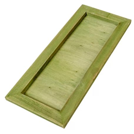 Fa keretes tálca - Zöld - 35x15 cm