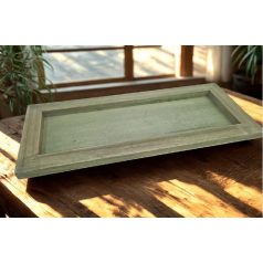 Fa keretes tálca - Zöld - 35x15 cm