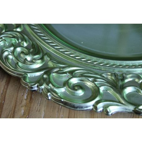 Karácsonyi tálca - zöld fényes - 35 cm