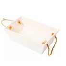 Trapéz alakú fehér dekoláda - kötél füles - 15,5x26 magasság: 9cm 