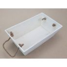 Trapéz alakú fehér dekoláda - kötél füles - 15,5x26 magasság: 9cm 