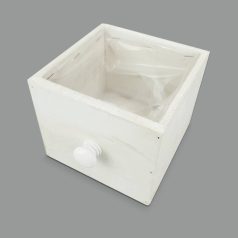  Kocka dekoláda fehér gombbal - 13x13x11 cm