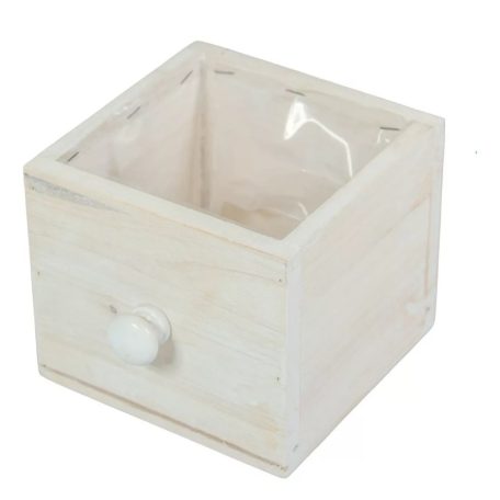  Kocka dekoláda fehér gombbal - 13x13x11 cm