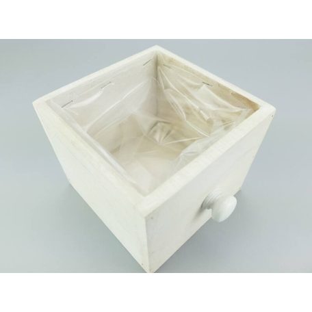  Kocka dekoláda fehér gombbal - 13x13x11 cm