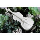 Fehér karácsonyfadísz - Hegedű  - 15,5 cm