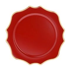 Dekor tálca - Piros-arany -  33 cm