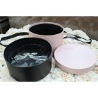 Rózsaszín kerek díszdobozok - 22 cm