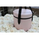 Rózsaszín kerek díszdobozok - 22 cm