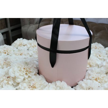 Rózsaszín kerek díszdobozok - 22 cm