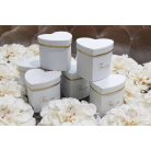 Fehér szív alakú díszdobozok - 9 cm