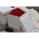Kocka díszdoboz - Fehér - 8 cm