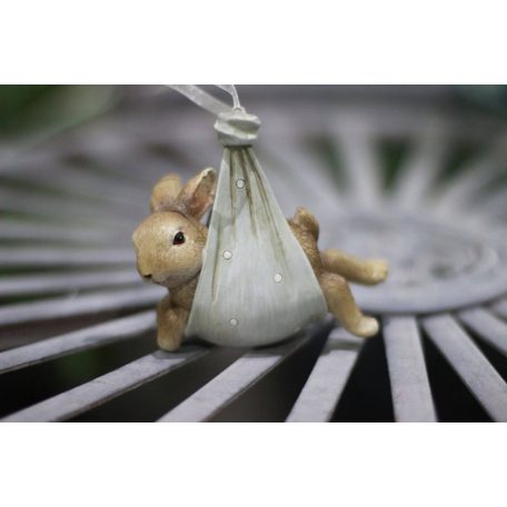 Felfüggeszthető dekor nyulacska - Kék - 8 cm - Raktáron