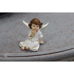 Fehér ülő angyalszobor - 5 cm