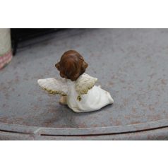 Fehér ülő angyalszobor - 5 cm