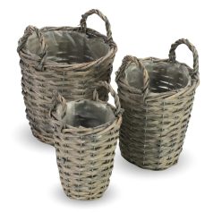 Magas vessző kaspó füles - 3 db-os szett  