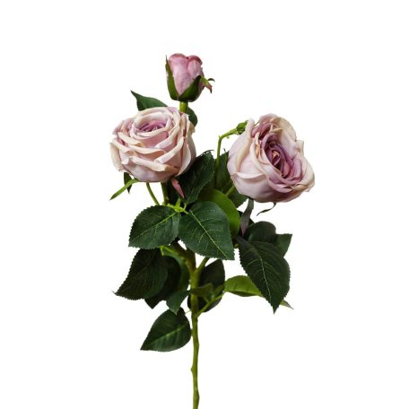 Lila mű háromvirágú rózsa szárral - 73 cm