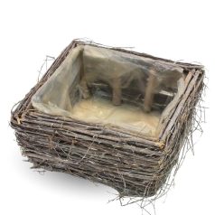 Fonott inda négyzet tál - 24x 24x10 cm