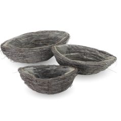 Fonott inda csónak tál - 3 db-os szett 