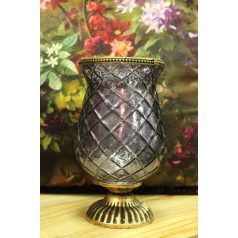 Lila csésze alakú rusztikus gyertyatartó - 22 cm