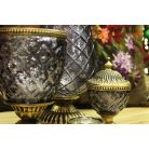 Lila csésze alakú rusztikus gyertyatartó - 22 cm