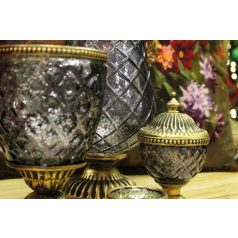 Lila csésze alakú rusztikus gyertyatartó - 22 cm