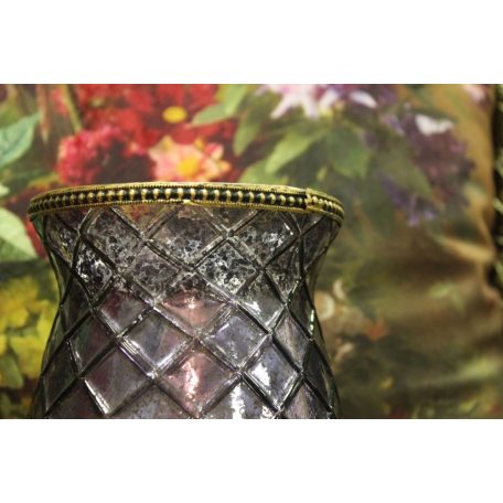 Lila csésze alakú rusztikus gyertyatartó - 22 cm