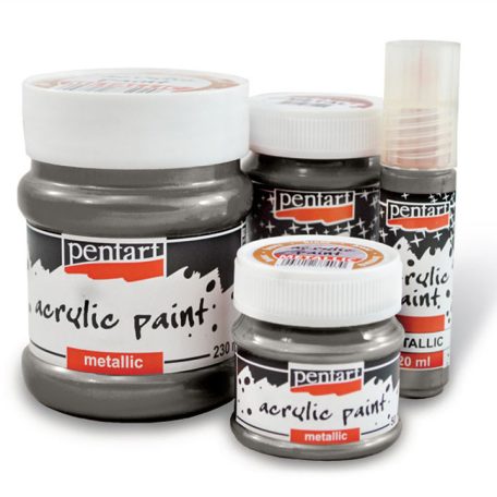 Pentart, metál akrilfesték - Grafit - 20 ml, 50 ml