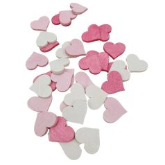 Fa dekor színes szívek - 2 cm - 36 db/csomag