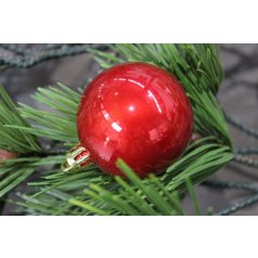 Piros műanyag gömbök - 6 db-os szett - 10 cm