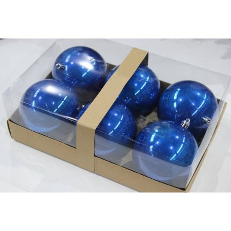 Kék műanyag gömbök - 10 cm - 6 db/csomag