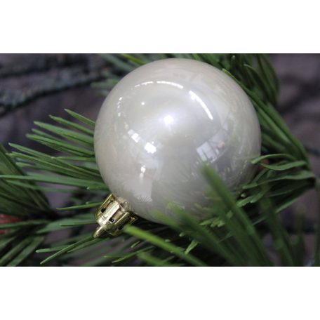 Krémszínű fényes műanyag gömbök - 5 cm - 10 db/csomag