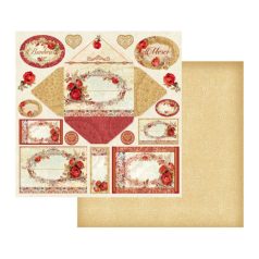   Scrapbbok papír - Bonheur and card - 31,5 x 30,5 cm - SBB-417