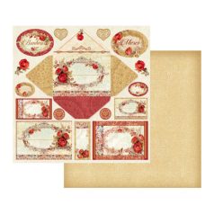   Scrapbbok papír - Bonheur and card - 31,5 x 30,5 cm - SBB-417