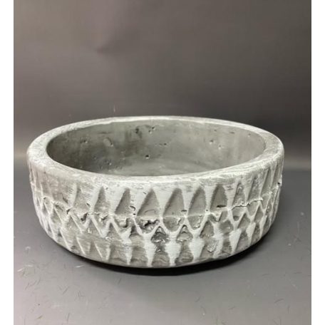 Beton kaspó nrombusz mintás - 22x7 cm 