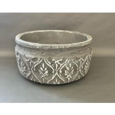 Kaspó beton virág mintás - 17x9 cm 