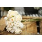 Krémszínű mű rózsa csokor - 30 cm