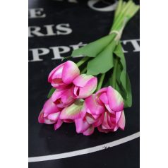 Rózsaszín mű tulipán csokor - 8 szál - 40 cm 