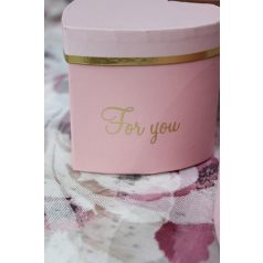 Rózsaszín szív alakú díszdoboz - 9 cm 