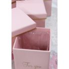 Kocka alakú díszdoboz - Rózsaszín - 8 cm