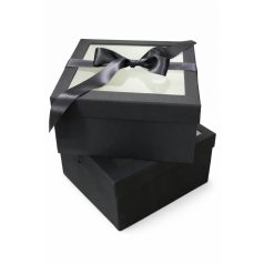 Luxus fekete díszdobozok - 25 cm, 23 cm - 2 db-os szett