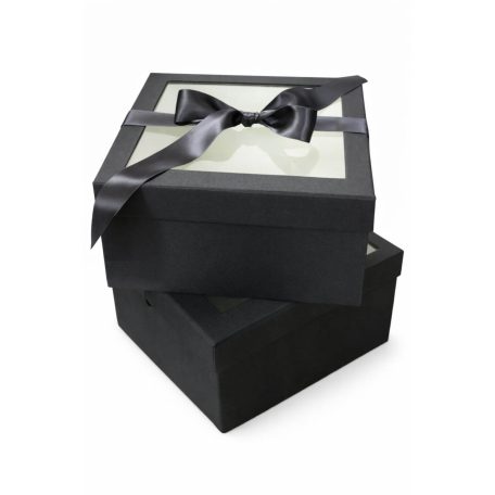 Luxus fekete díszdobozok - 25 cm, 23 cm - 2 db-os szett