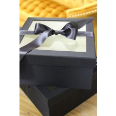 Luxus fekete díszdobozok - 25 cm, 23 cm - 2 db-os szett