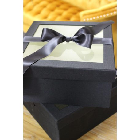 Luxus fekete díszdobozok - 25 cm, 23 cm - 2 db-os szett
