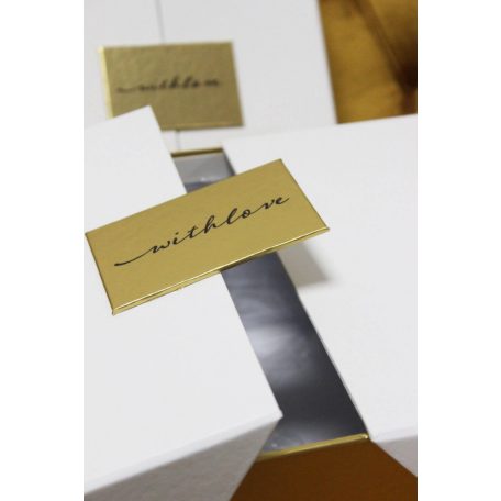 Fehér-arany nyitható Lux díszdobozok - 22 cm, 20 cm - 2 db-os szett