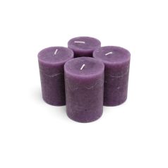 Lila adventi gyertyák - 8x6 cm - 4 db/csomag