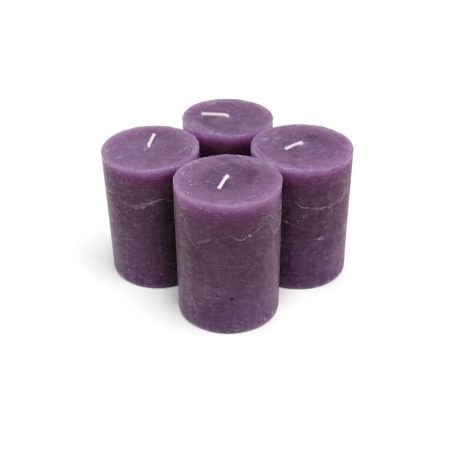 Lila adventi gyertyák - 8x6 cm - 4 db/csomag
