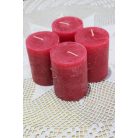 Adventi gyertyák - Piros - 8x6 cm - 4 db-os szett