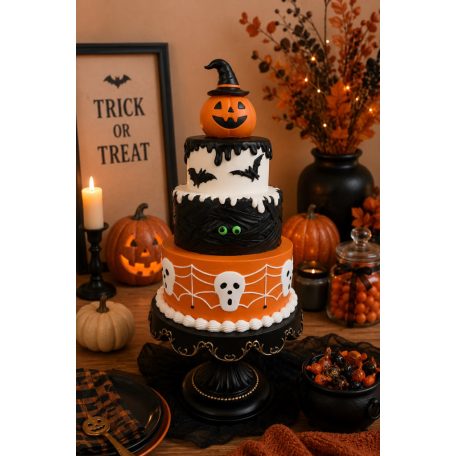 Halloween torta dekoráció - 19,5x19,5x41 cm