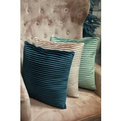 Kék bársony csíkos dekor párna - 45 cm